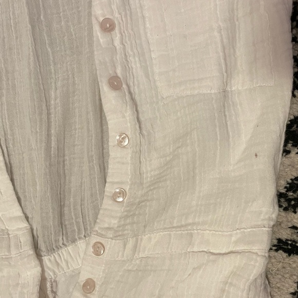 White Linen Blend Abercrombie Romper - Picture 4 of 4